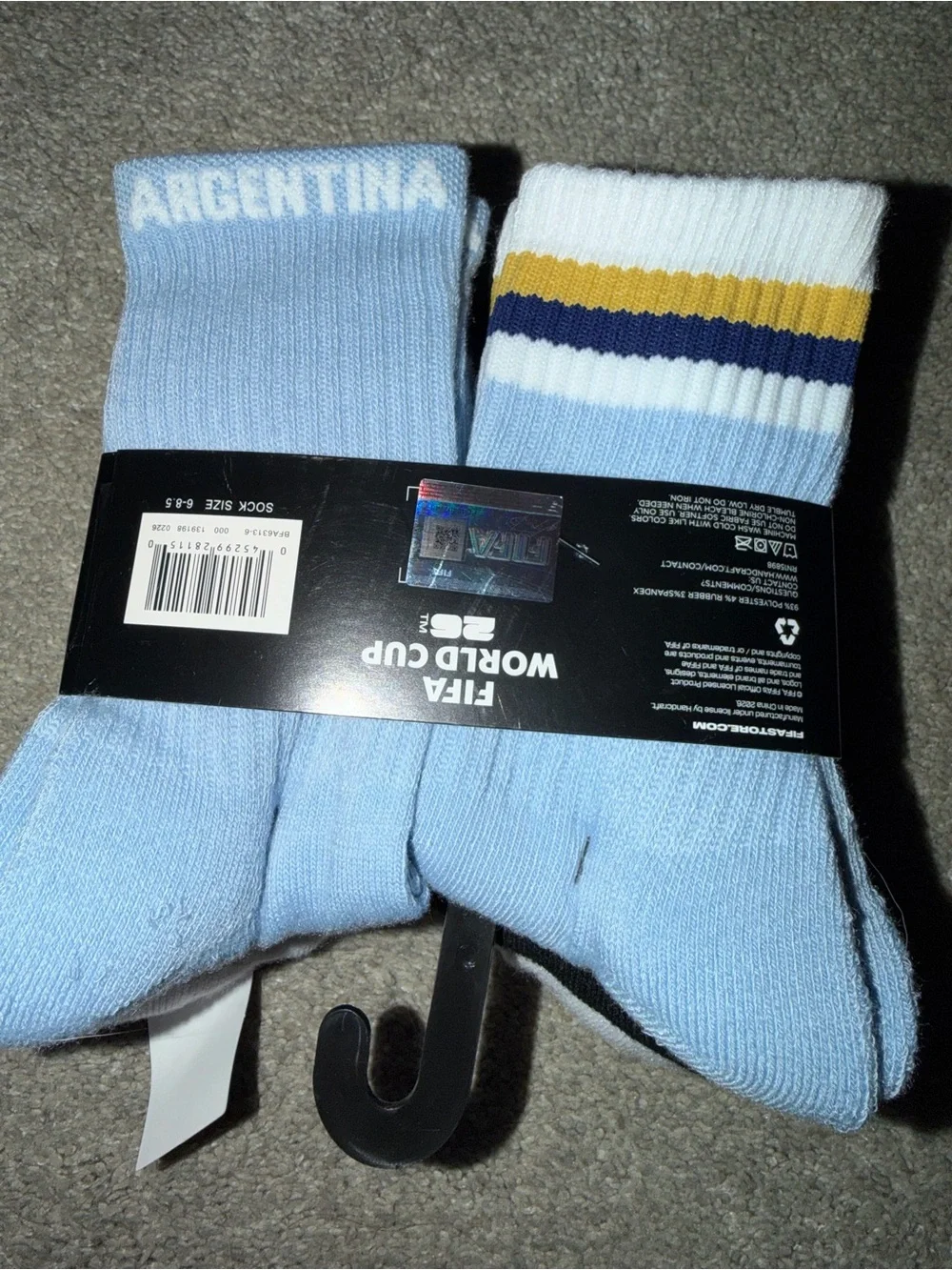 Fifa World Cup Crew Socks with Blue, Navy/ Kids shoe size 3Y-5Y BACK✏️2 📚SCHOOL